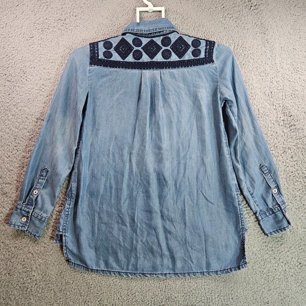 Holding Horses Anthropologie Shirt Top Women XXSP Tencel‎ Lyocell Button Up Blue